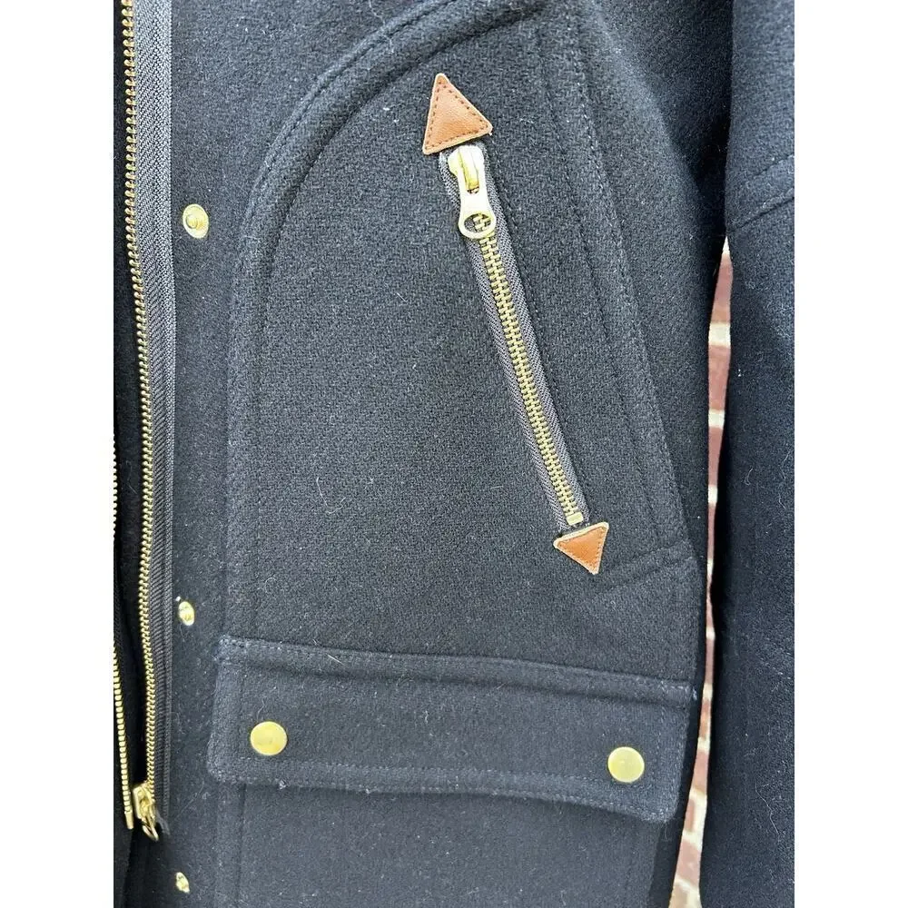 J. Crew Chateau Parka in Italian Stadium-Cloth Black 2 - Picture 10 of 12